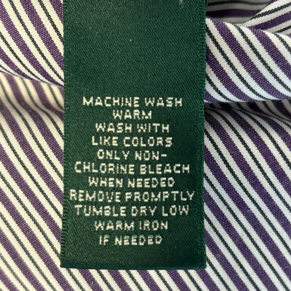 Lauren Ralph Lauren Men Size XL Non Iron Office Button Up Striped Long Sleeves - Picture 5 of 10